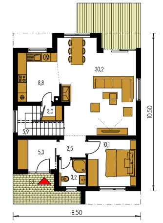 Floor plan of ground floor - CUBER 16